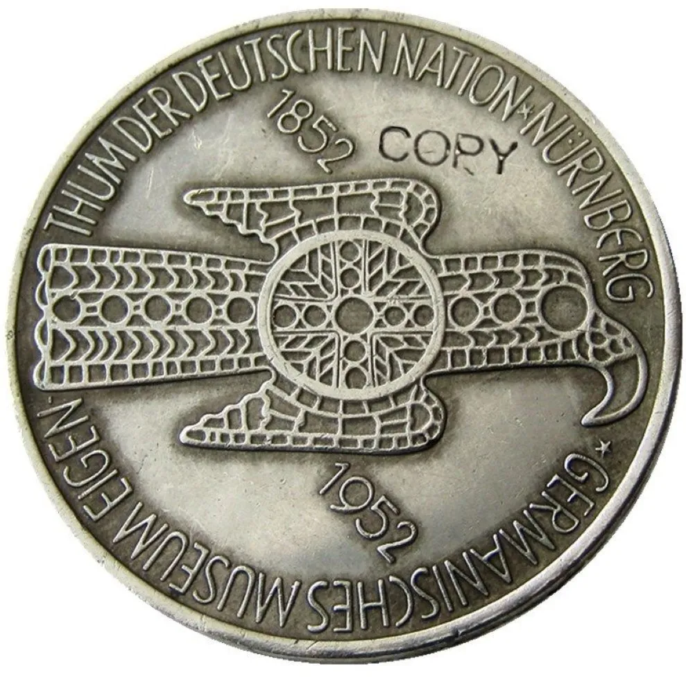 DE11 Almanya 5 Deutche Mark 1952d Craft Yeni Eski Renk Gümüş Kaplama Kopya Prens Süsler Ev Dekorasyon Aksesuarları260m