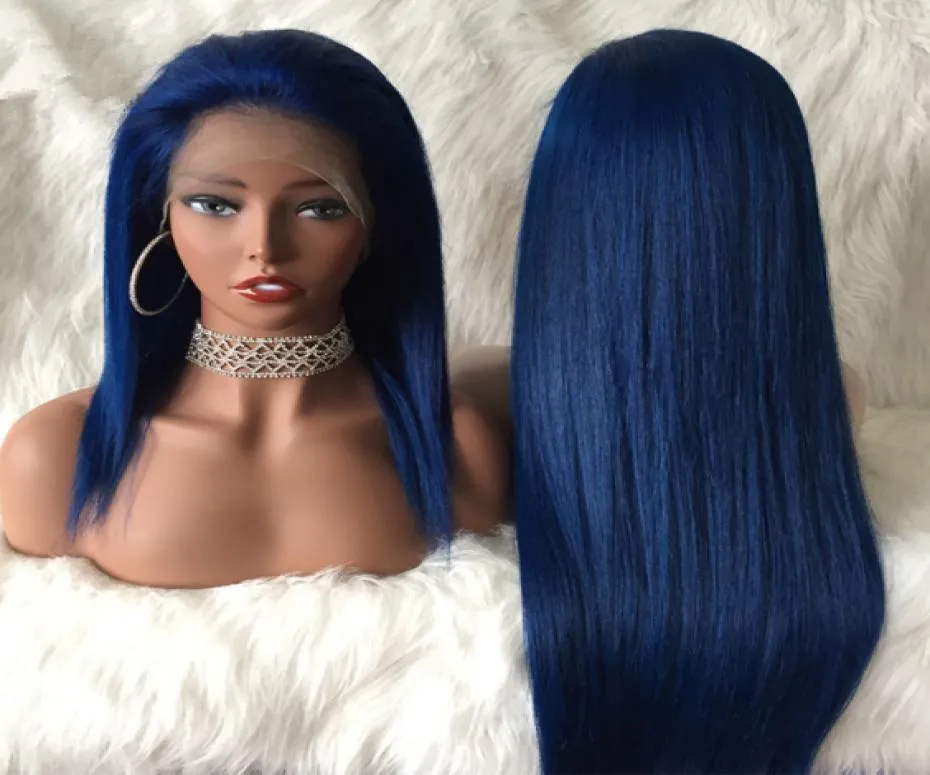 شعر الشعر الأزرق البشري الكامل الدانتيل البرازيلي البرازيلي شعر البكر