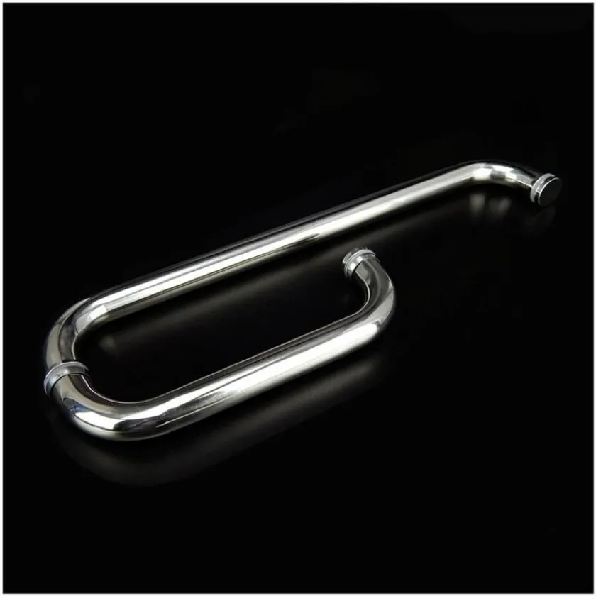 Stainless Steel Brushed Shower Door Handle Glass Pull Knob Handrail Bathroom Hardware Diameter 25mm Lenght 225 425mm Handles & Pul2487