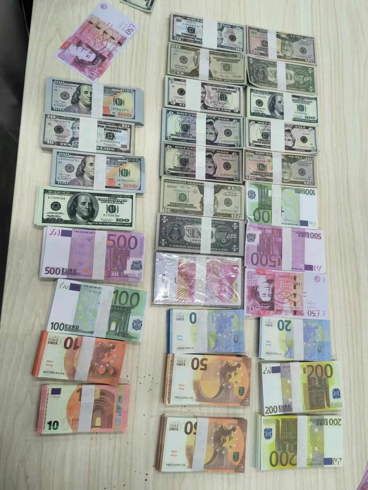 Film gefälschte tatsächliche Party 50 Euro 100 Zubehör Prop Währung Banknote Papier Neuheit Spielzeug 10 20 1:2 Größe Dollar Chi Geld Kopie Eckku Vabaw