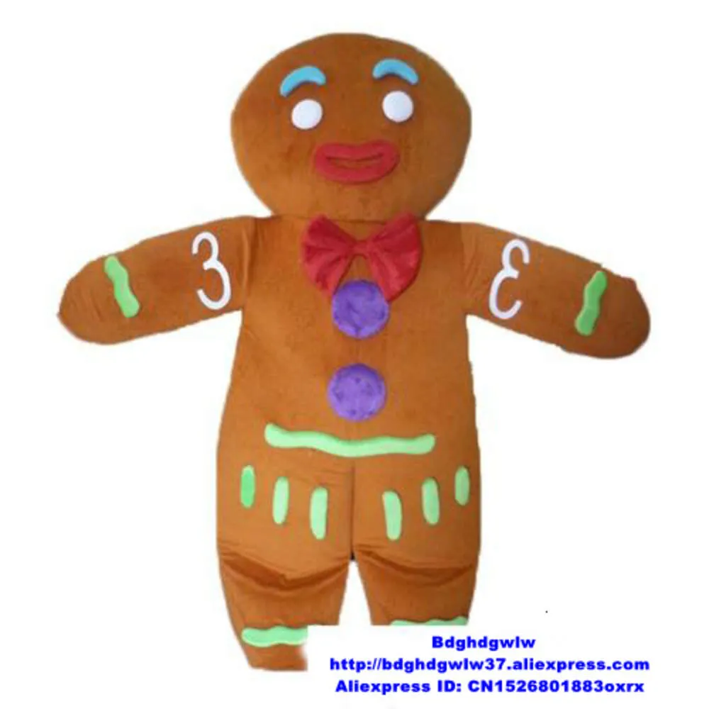 Maskot Kostümleri Gingerbread Man Gingersnap Lebkuchen Gibbery Maskot Kostüm Yetişkin Karakter Pedagojik Sergi Ürün Lansmanı ZX318