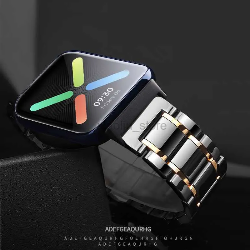 Luxury Ceramic Strap for Watch Ultra 49mm Band 41mm 45mm 42mm 38mm Byt ut rostfritt stål Watchband IWatch Series 8 7 6 SE 5 4 3 2 1 44mm 40mm Armband Band 240308