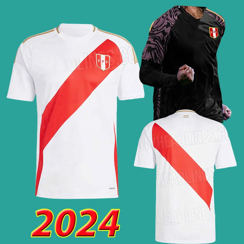 2024ペルーサッカージャージ24 25ホームアウェイコパフットボールシャツセレクシオンペルアナクエバスピノーカルタジェナアブラム黒人男性キッズキットユニフォーム