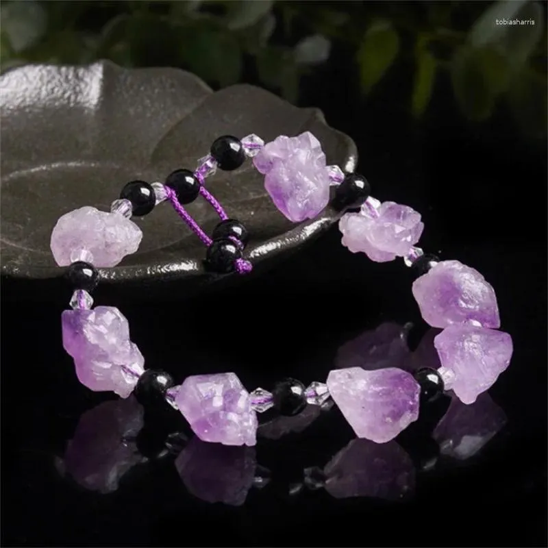 Bangle Fashionable And Romantic Natural Amethyst Original Stone Diy Irregular Shape Lady Bracelet Good Friend Versatile Jewelry