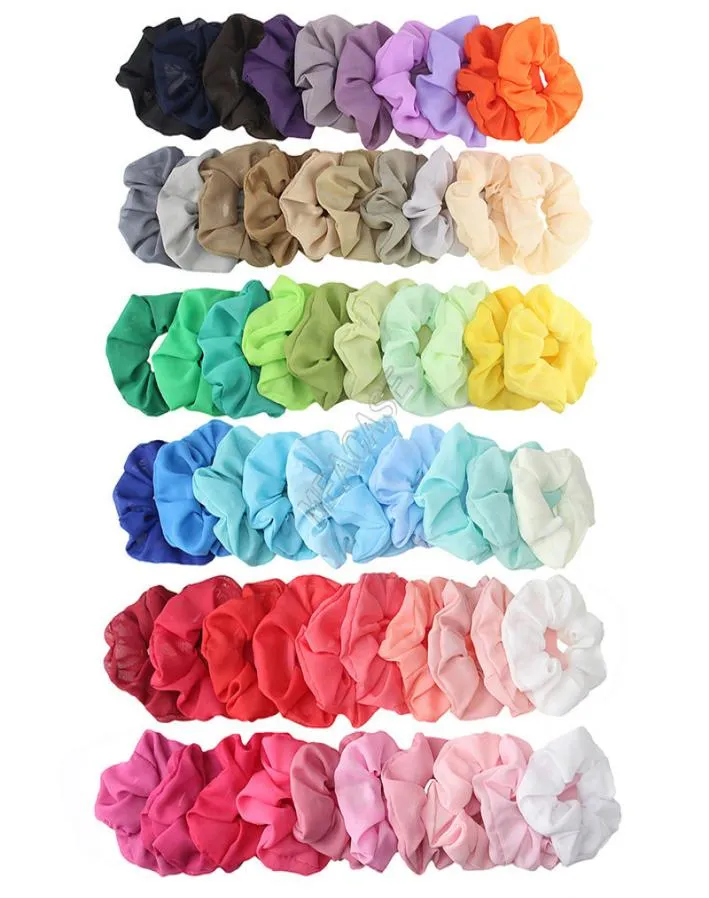 Scrunchies Fasce elastiche per capelli Anello elastico Elastici per capelli Panno solido Porta coda di cavallo Fasce per capelli per ragazza da donna Ornamenti Materiale chiffon 5654885