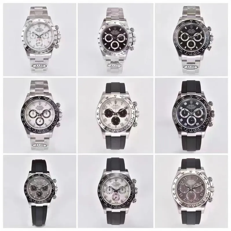 Clean Motre be luxe montre de luxe montre-bracelet étanche 40X12mm chronographe mouvement mécanique en acier hommes montres montres Relojes lentille saphir 02