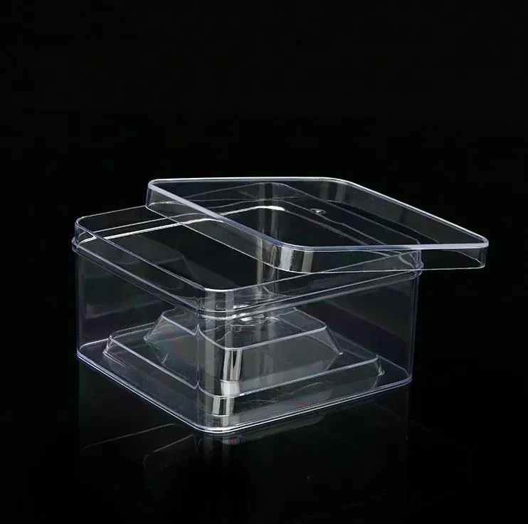 Square Plastic Box 9.5*9.5cm for Small Accessories Transparent PVC Packing Boxes with COVER CONTAINER SN725