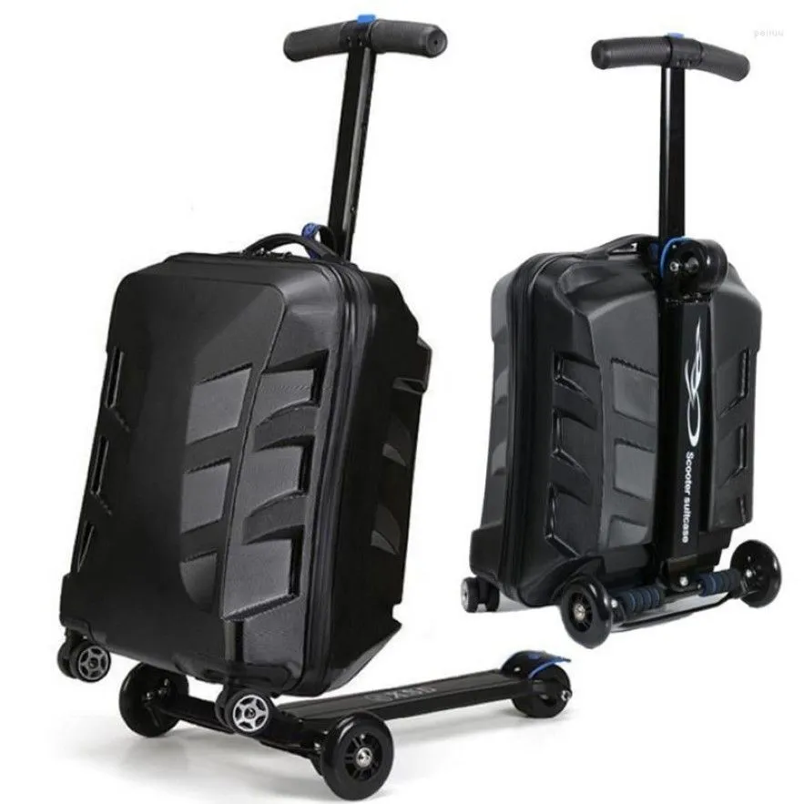 Valises 21 pouces bagage à main chariot enfants assis scooter valise de voyage étui paresseux