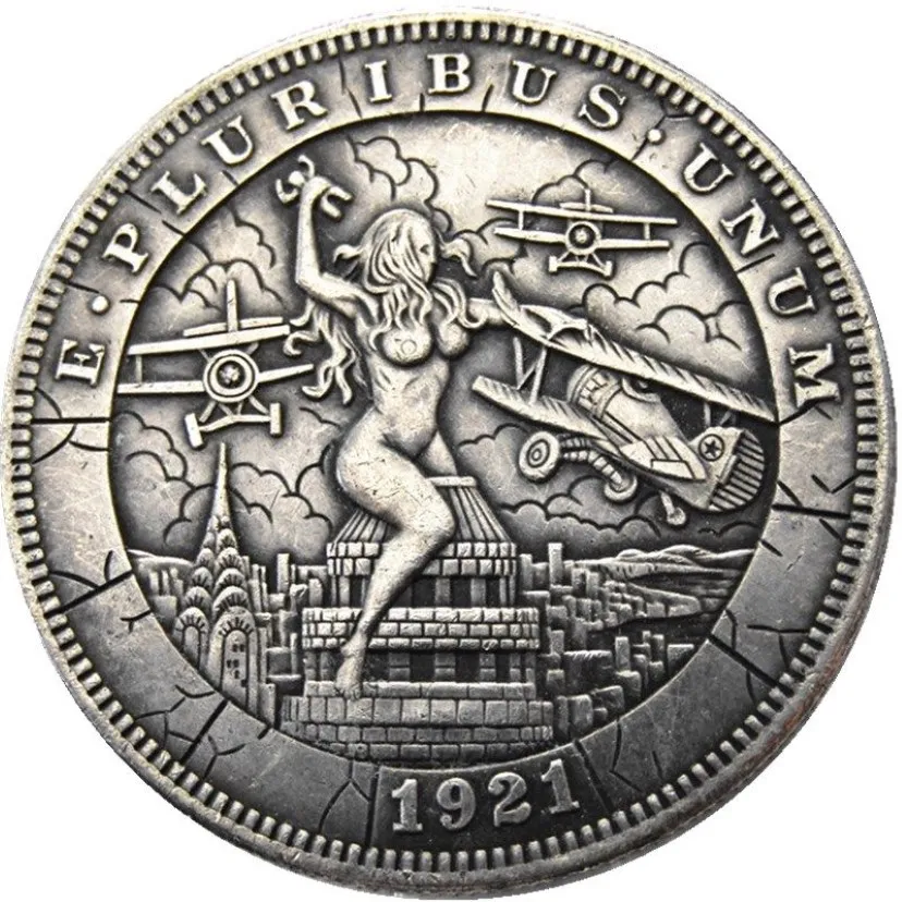 HB11 Hobo Morgan Dollar crâne zombie squelette copie pièces de monnaie en laiton artisanat ornements décoration de la maison accessoires 313Z