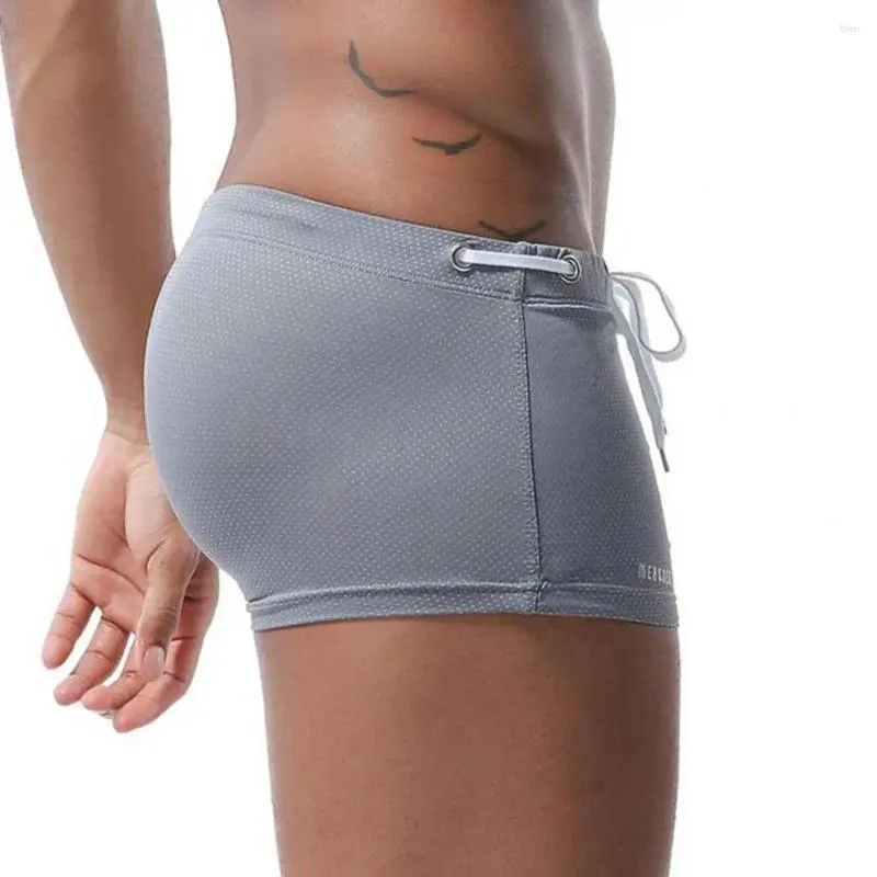 Herenzwemkleding U-vormige zwembroek Laagbouw effen kleur zwemshort met tailleband Stretch Ademend strand voor sportsurfen