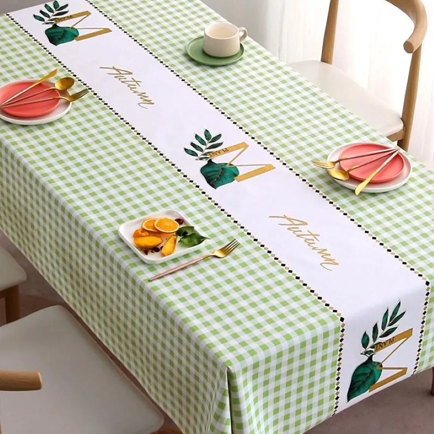 Nappe de Table rectangulaire à impression nordique moderne, pour décoration de fête, imperméable, Anti-tache, couverture de café 2155