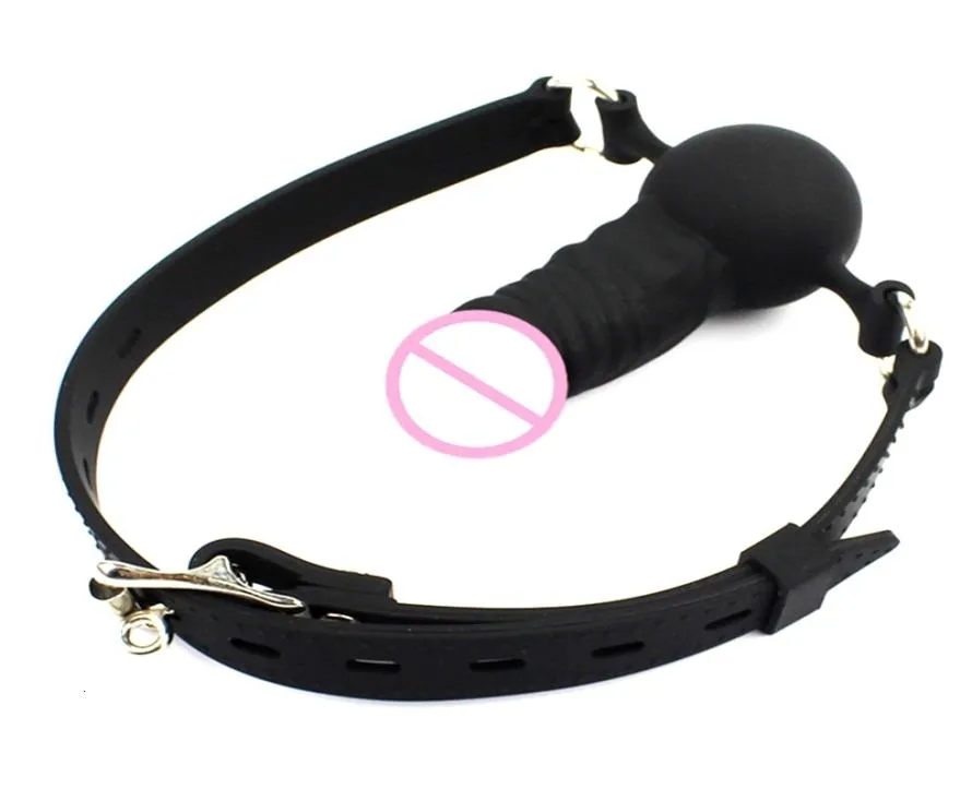 Silicone completo boca aberta mordaça bdsm bondage restrições bola gags fixação oral brinquedo sexual para casal adulto jogo t1910288716772