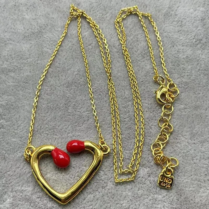 Pingentes 2024 unode50 vendendo mulheres jogo coração estendido colar romântico jóias europeu e americano pacote de presente de alta qualidade