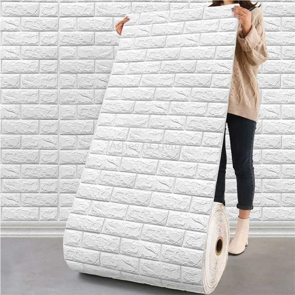 Adesivos de parede 70x77cm DIY autoadesivo 3d quarto cozinha à prova d'água espuma tijolo quarto papel de parede decoração adesivo painel245b