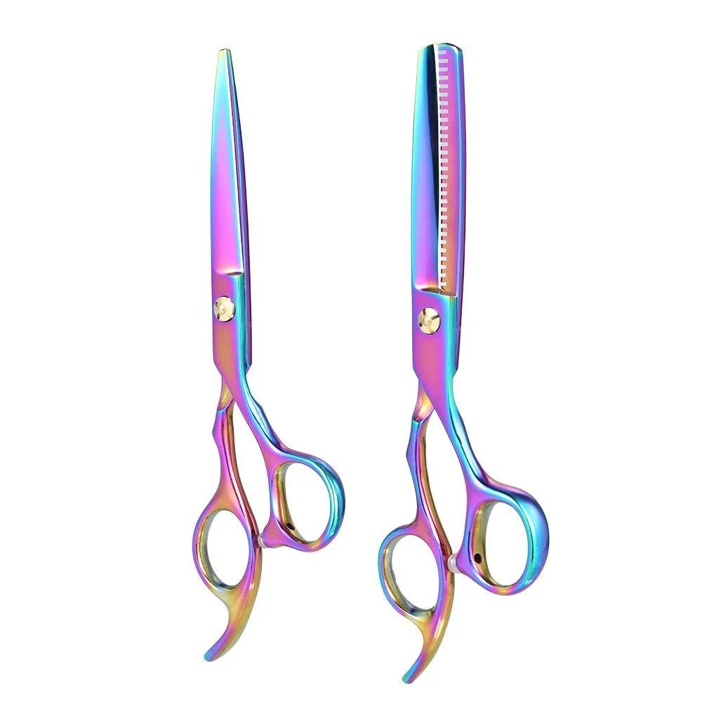 Hair Scissors 2Pcs Cutting Set Thinning Scissor Hairs Shear Kit For Hairdressing Salon Haircut Tool Toadt Children Drop Delivery Produ Otgrb