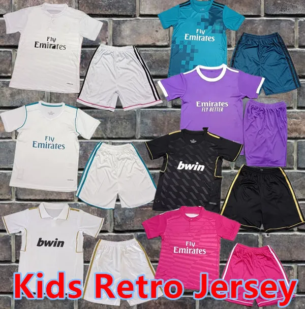 Retro clássico Real KIDS camisas de futebol 2011 12 14 15 16 17 18 Benzema MARCELO ISCO CARVAJAL BALE SERGIO RAMOS Madrid Ronaldo crianças meninos meninas conjuntos camisa de futebol