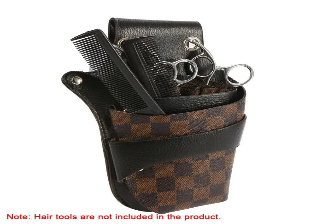 PU Leather Hair Scissor Holster Hairdressing Bag Pouch Holder for Hair Stylist Rivet Clips Waist Shoulder Belt Included 2011265466576