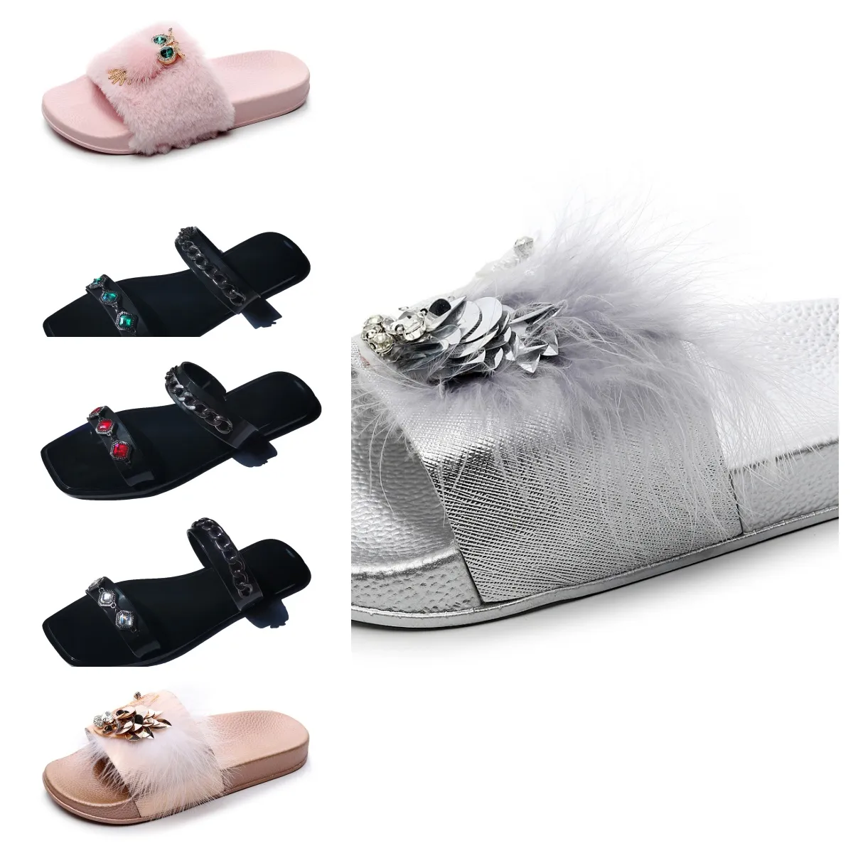 Pantofole firmate donna uomo sandalo estivo moda canvan Flats Mule Platform Sandalo con tacco alto con plateau Scarpe GAI bianco