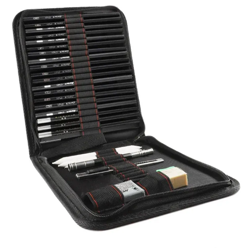 Wholesale ProArt Sketch Kit Bag Graphite & Charcoal Pencil Set For