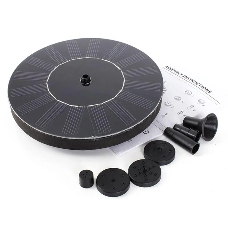 Solar Panels 20 Pcs Lots Round Fountain Floating Water Fontaine For Garden Decoration Fontein Pool Pond Waterfall Drop Delivery Renewa Otrkj