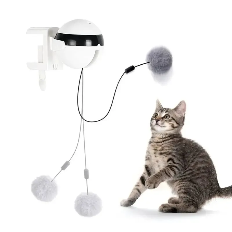 Jouet de chat électrique drôle boule de levage chats Teaser jouet électrique Flutter rotatif jouets de chat mouvement électronique jouets pour animaux de compagnie interactif 240229