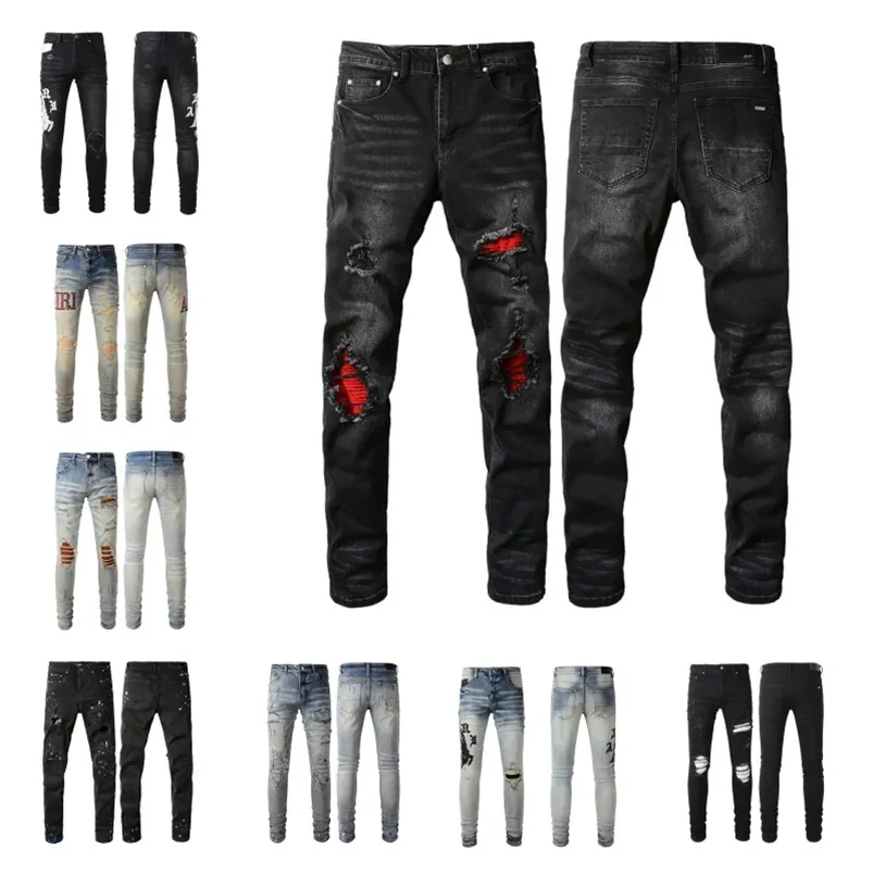 Designer masculino jeans roxo jeans masculino feminino estrela bordado calças elásticas slim fit