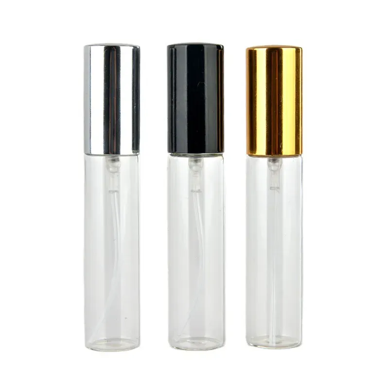 Atacado 5ml 10ml 15ml amostra recarregável frasco de perfume de vidro transparente recipiente de fragrância para óleo essencial ll