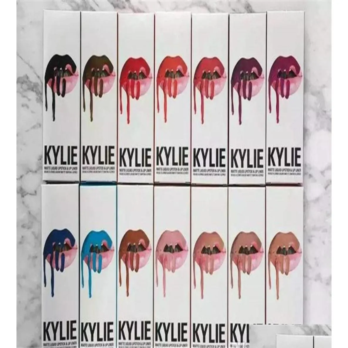 Diğer Makyaj 5 Renk Kylie Jenner Ruj Lipgloss Lipliner Lipkit Veetine Sıvı Mat Kitleri Veet Makyaj Liner Kalem Keyshadow Beau DHCWS