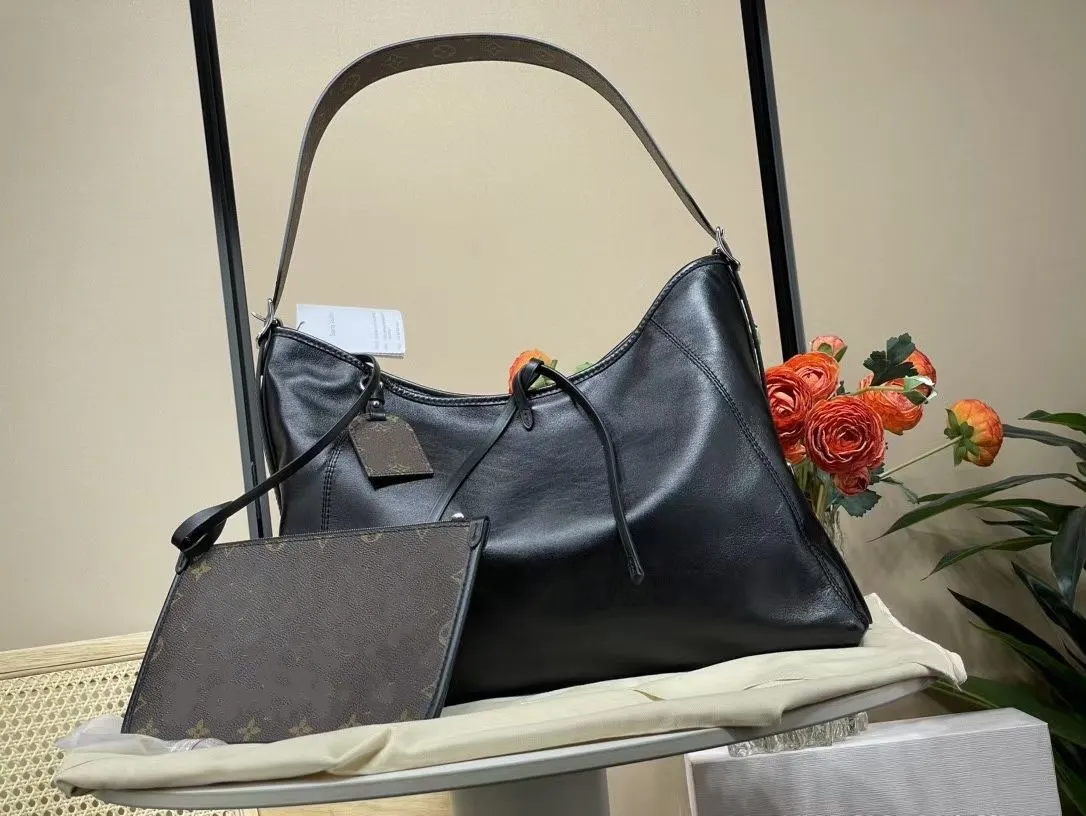Top quality new women's bag, cowhide black shoulder bag, shopping bag M25143 medium handbag