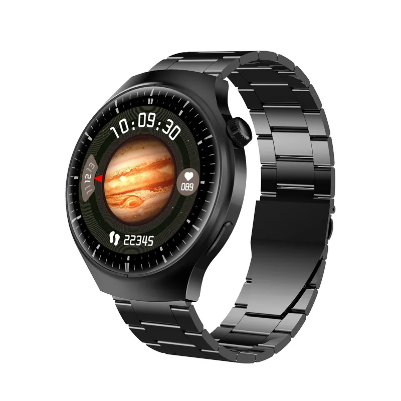Watch 4 Pro Смарт-часы с двумя ремешками Фитнес-трекер Наручные часы с беспроводной зарядкой Мониторинг сердечного ритма Круглые умные часы 2024