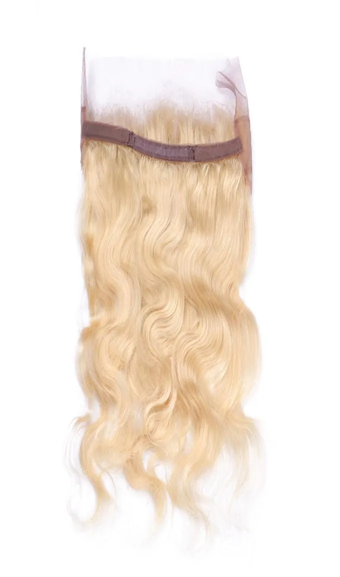 New Fashion 360 Fascia in pizzo frontale con capelli del bambino capelli umani russi Bionda 613 360 Fascia piena in pizzo frontale Parte centrale8466118