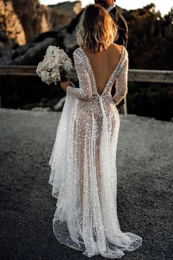 navy blue dress for baby girl Davinci Bridal 50706 A Line Sequin Lace Sheer Corset Wedding Dress Backless Bridal Gown 10 / Ivory/Ivory