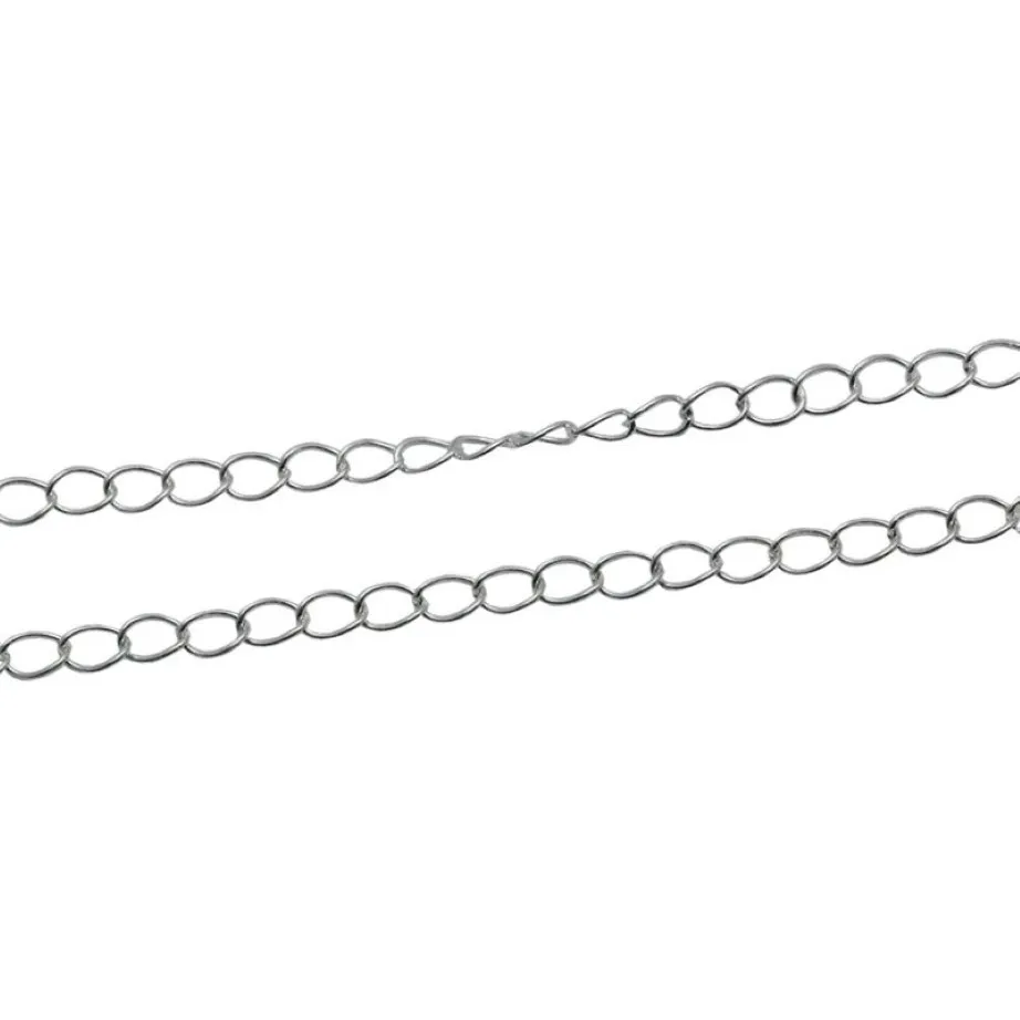 Beadsnice ganze Silberkette, 925er Sterlingsilber, Schmuckmaterial, ovale Ketten zur Halskettenherstellung, verkauft pro Gramm ID 338702697