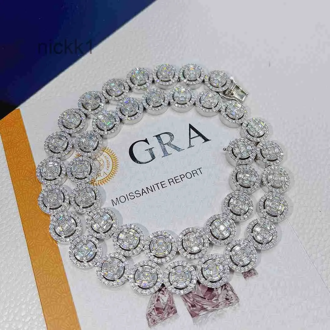 Moda biżuterii biżuterii biżuterii Tester diamentów VVS moissanite mrożony naszyjnik