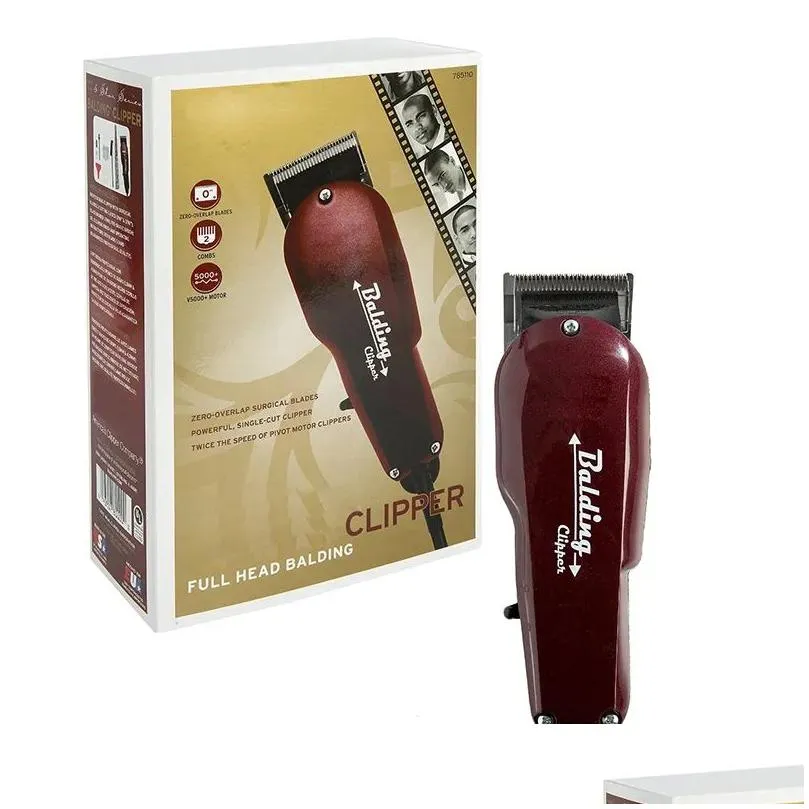 Aparador de cabelo 8110 Blading Clippers Metal Cabelos Clipper Trimmers Elétrico Navalha Homens Cabeça de Aço Barbeador Vermelho UE Reino Unido Plug Entrega P Otdcg