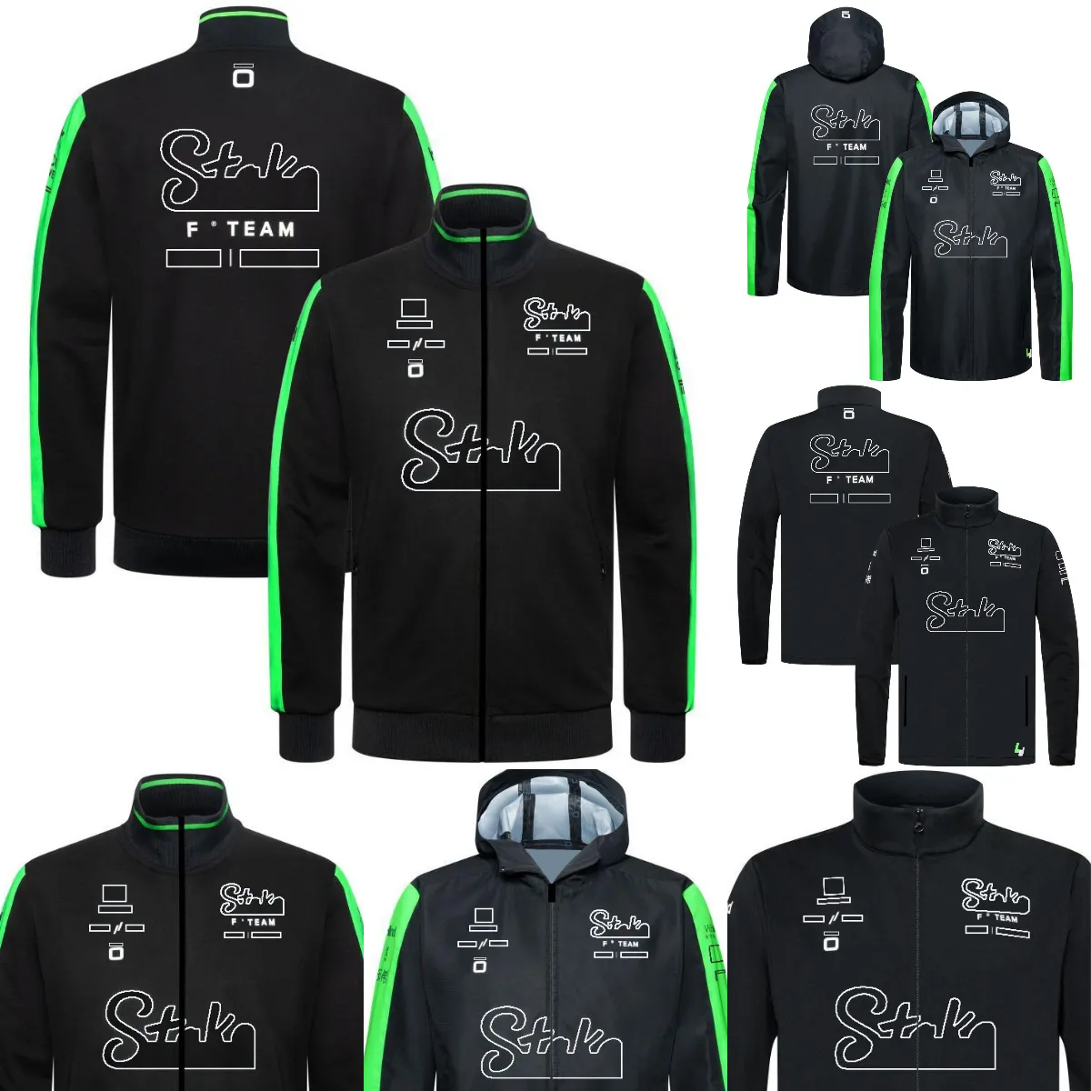 F1 2024 Team Veste à capuche Formule 1 Teamwear Veste Hommes Pilote Racing Fans Sweat Veste Stand-up Zippé sur toute la longueur Sweat à capuche