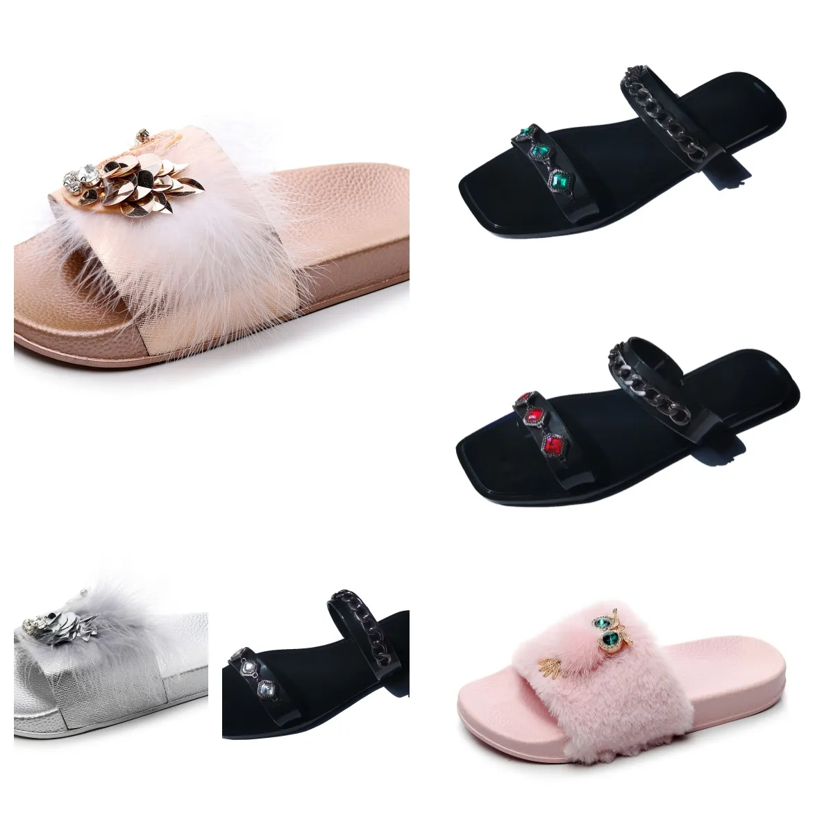 Pantoufles de créateurs femmes hommes sandales d'été mode canvan plates-formes de mules plates à talons hauts sandales de plate-forme curseurs chaussure GAI blanc