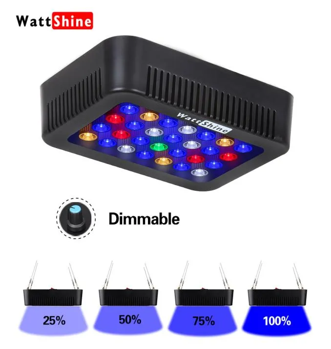 Amplificador de peixe suprimentos aquáticos iluminações 140w luzes de aquário led iluminação de recife lâmpada de escurecimento luzes de coral para tanque de peixes baixo ruído4859233