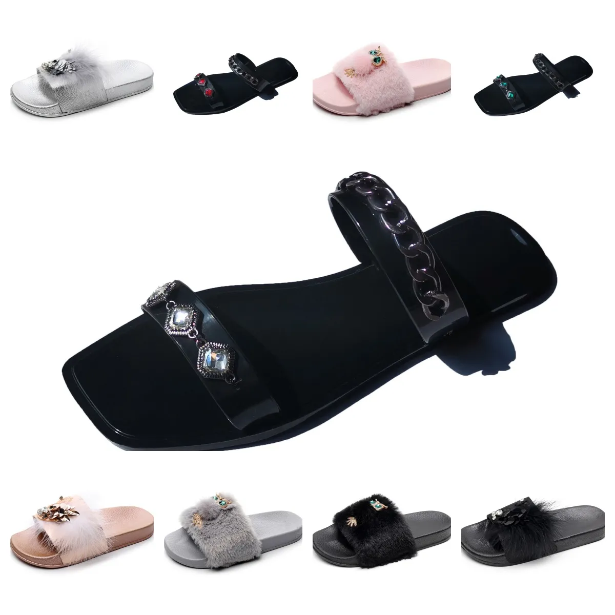 Designer tofflor kvinnor män sommar sandal mode canvan platt mule plattform hög häl sandal plattform reglage sko gai vit