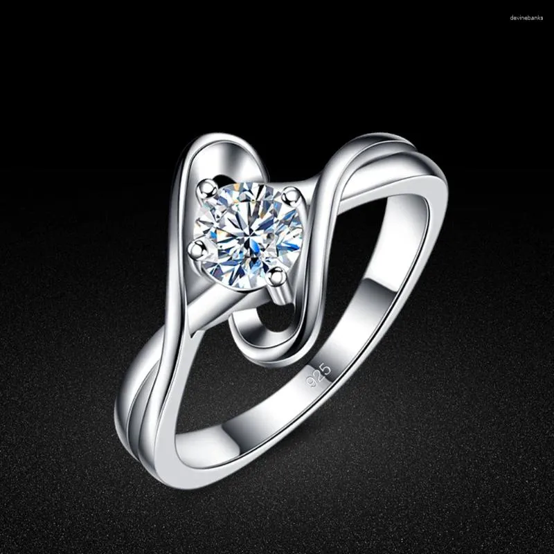 Cluster Ringe Lila Kubischer Zirkon Ring Für Frauen Kpop Kreative Geometrische 925 Sterling Silber Vintage Modeschmuck Geschenk Jahrestag