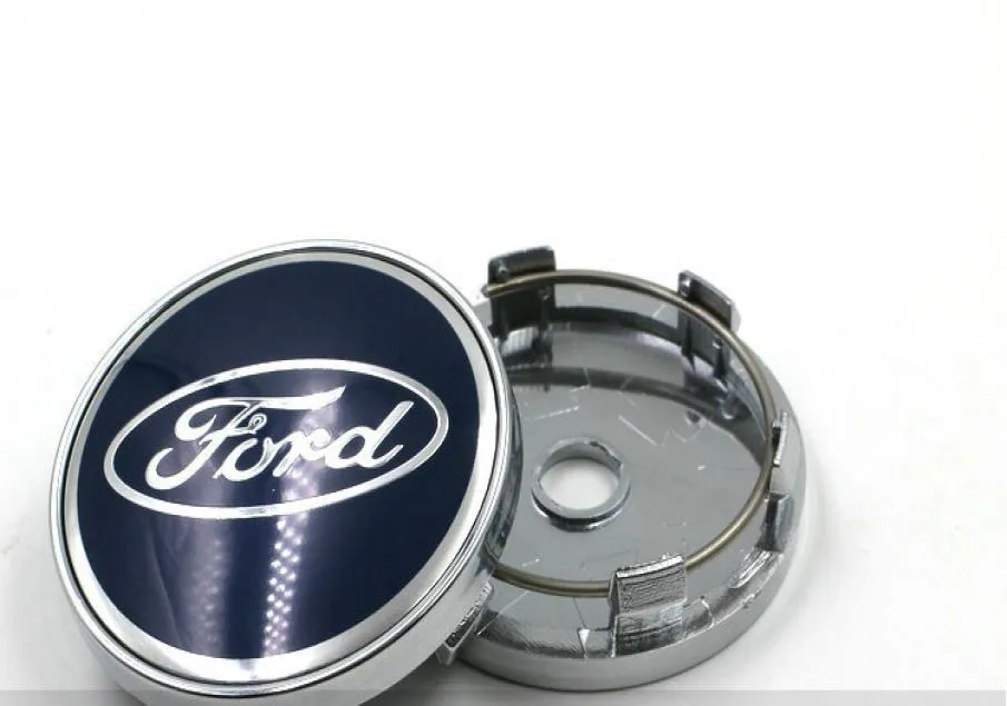 4PCSLOT Auto Rad Center Hub Cap Für Ford Rad Abdeckung 60MM ABS Auto Styling Aufkleber Abzeichen Center Abdeckungen staubdicht Weiß Blau Acc4017613