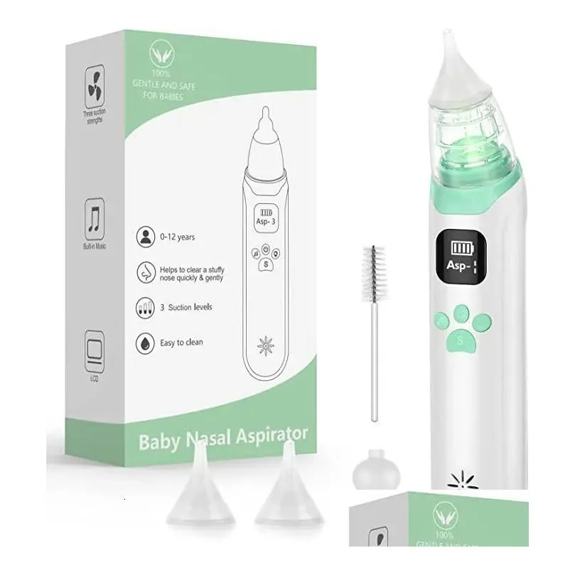 Nasal Aspirators Electric Baby Nose Cleaner With Music Suck Snot Soft Sile Adjustable Suction Child Aspirator Health Safety Low Noise Otwm5