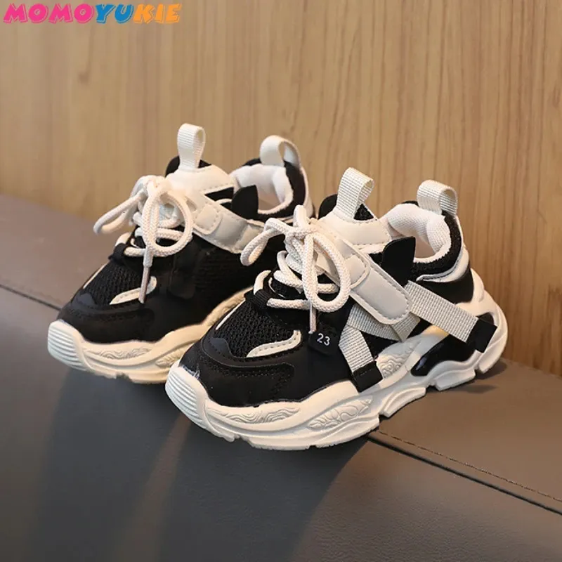 Casual Shoes 2024 Spring Children Boys Girls Gym Shoes Thick Sole Sports Walking Trainers Children Sneakers Breattable Mesh Shoes 240229