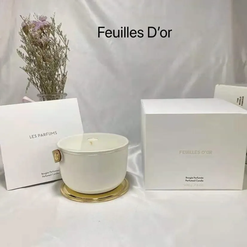Aromatherapie Iv Parfum Kaarsgeur 220g Dehors Neige Feuilles d'Or lle Blanche L'Air du Jardin met verzegeld geschenk bo237j