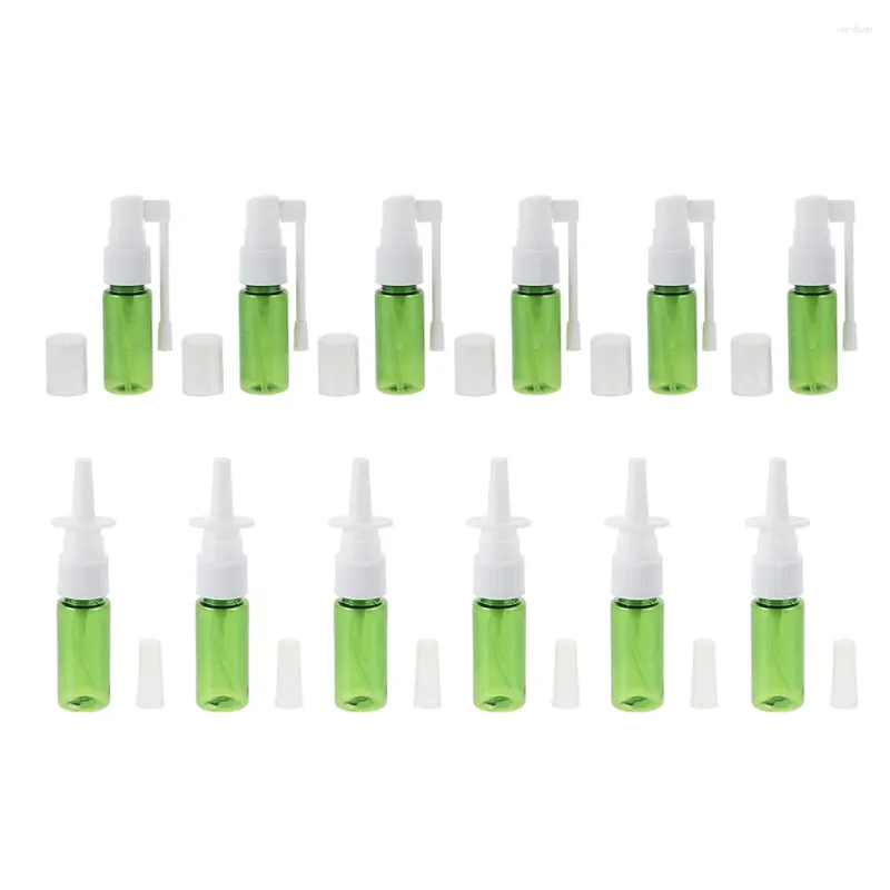 Bouteilles de rangement 12pcs brume nez pulvérisation rechargeable petite bouteille nasale 15 ml de plastique