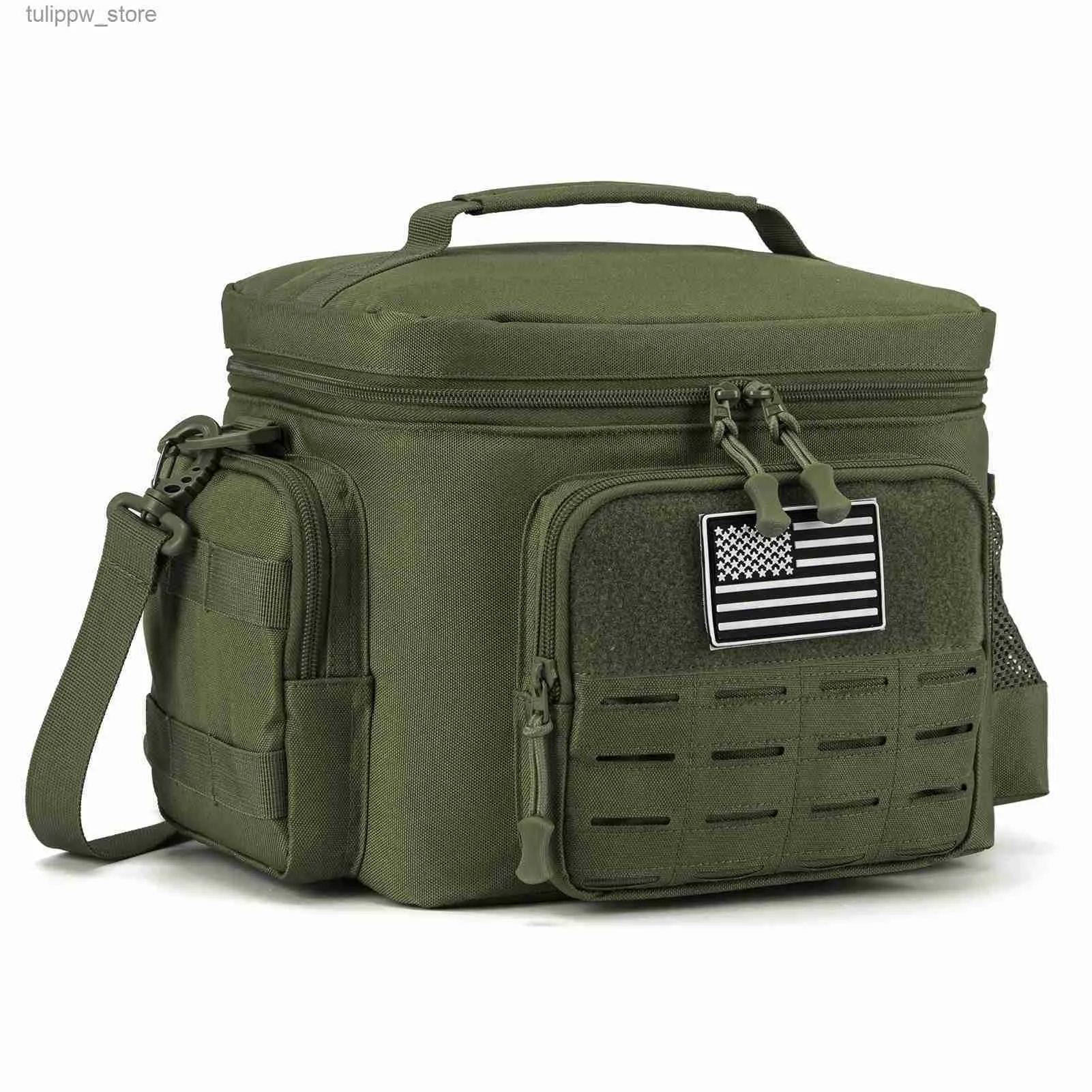 Bento Boxes Tactical Lunch Box for Men Military Heavy Duty Lunch Bag Work Leakproof Insulated Durable Thermal Cooler Bag Meal Camping Picnic L0311