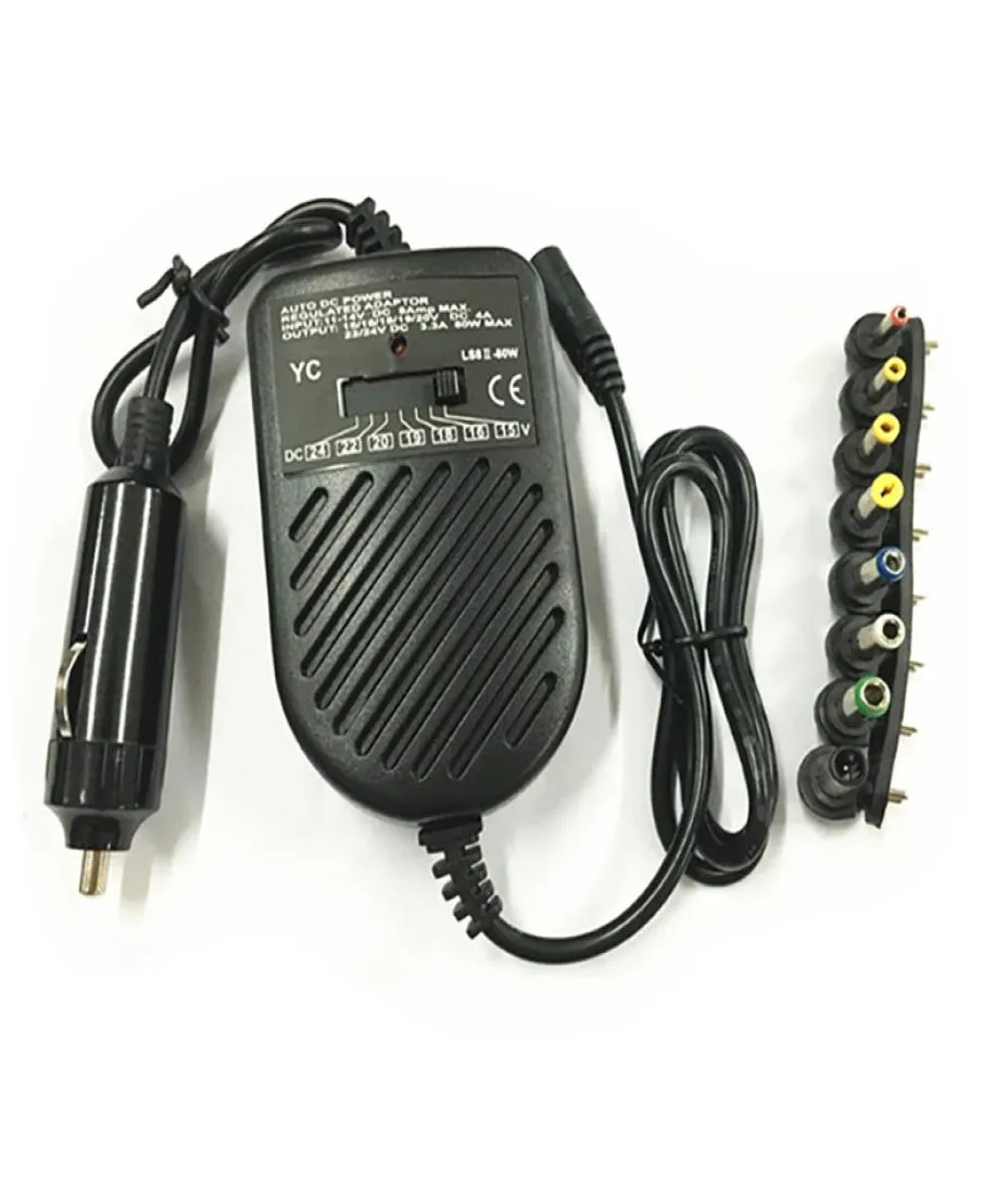 Universal DC 80W CAR Auto Charger Power Supply Adapter Set för bärbar datornotbok med 8 löstagbara pluggar9784982