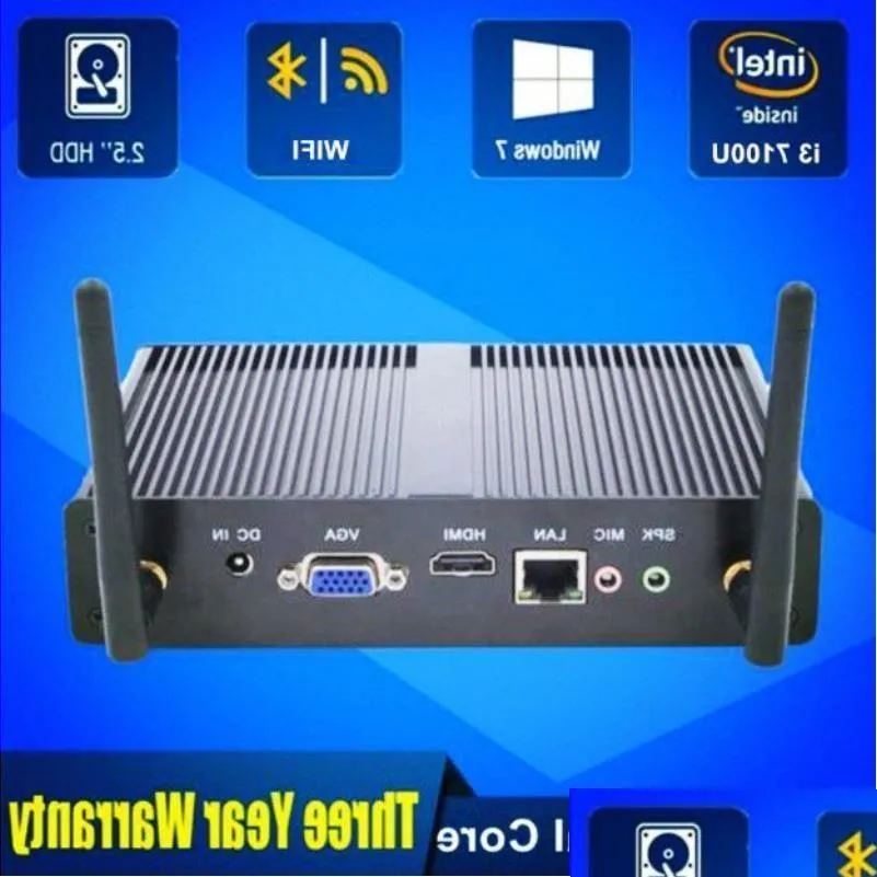 ミニPCS Intel Core I3 7100U 6006U PC Windows 10 BareBone Computer DDR3 24GHz DGEKRドロップ配信コンピューターネットワーキングアクセサリーOTX1W