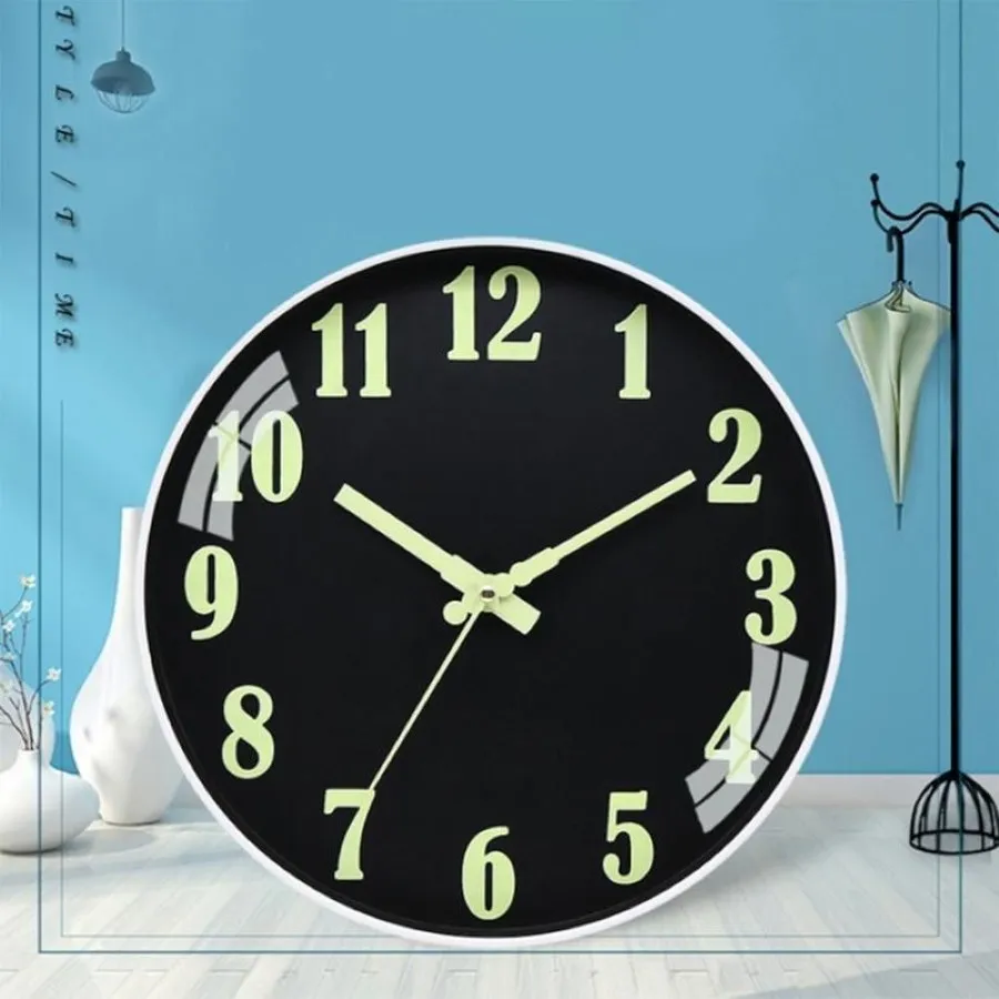 Horloge murale avec chiffres lumineux, suspendue, silencieuse, sombre, lumineuse, moderne, décoration de maison, cadeau moderne, 228l