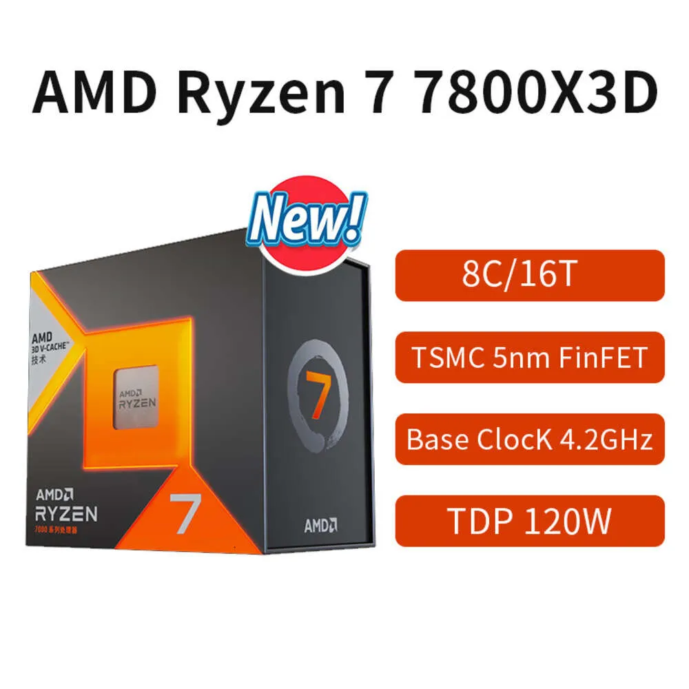 New AMD Ryzen 7 7800X3Dゲーミングプロセッサ8コア16-Thread CPU 5NM 96MソケットAM5